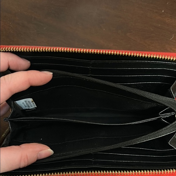 Kate Spade Red and Pink Polka Dot Carlisle Street Lacey Wallet - Picture 13 of 14